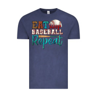 Vintage Denim eat sleep baseball repeat Vintage Tee - HRA Design Shop