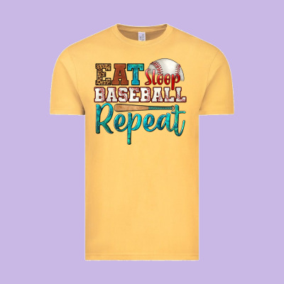 Eat Sleep Baseball Repeat Vintage Tee Designed By Hra Design Shop