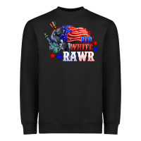 Black Red white rawr 4th of july Heavyweight Sweatshirt - CowGirlArtShop