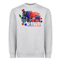 Heather Grey Red white rawr 4th of july Heavyweight Sweatshirt - CowGirlArtShop