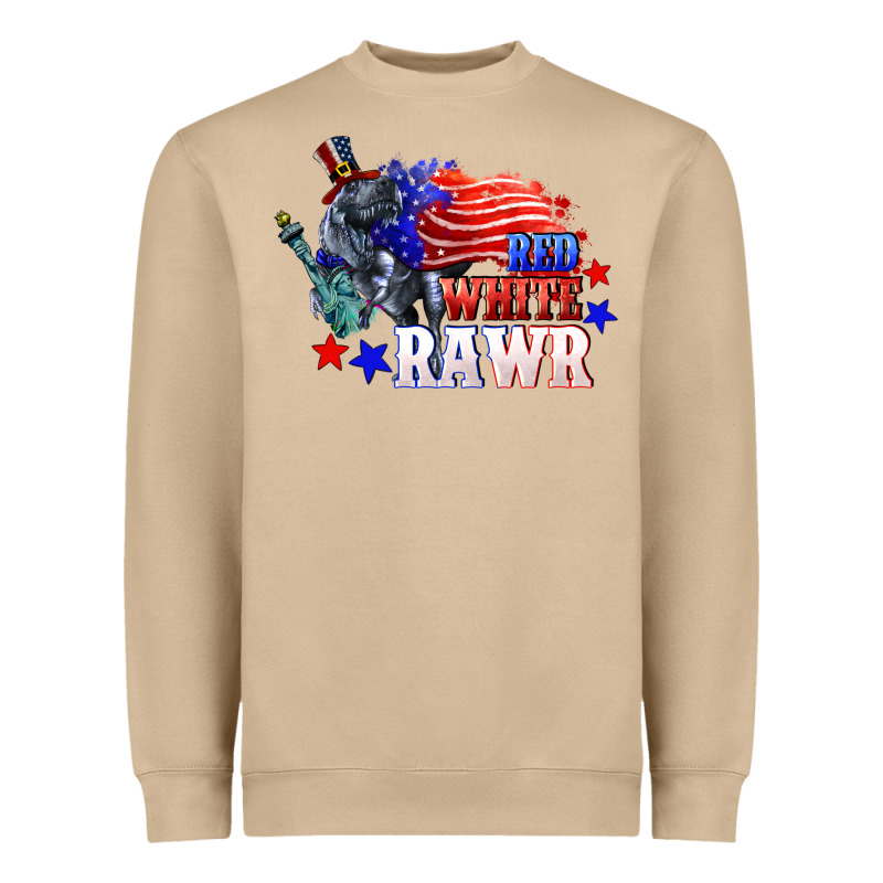 Red White Rawr 4th Of July Heavyweight Sweatshirt by CowGirlArtShop | Teevron