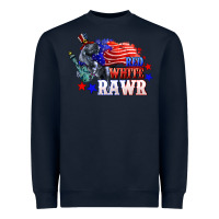 Navy Red white rawr 4th of july Heavyweight Sweatshirt - CowGirlArtShop