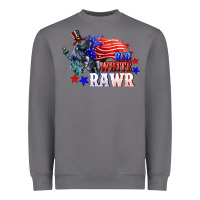 Storm Red white rawr 4th of july Heavyweight Sweatshirt - CowGirlArtShop