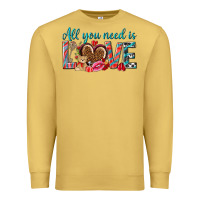 Antique Gold all you need is love Premium Sweatshirt - NancyCooperArtShop