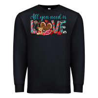 Black all you need is love Premium Sweatshirt - NancyCooperArtShop