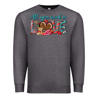 Charcoal Heather all you need is love Premium Sweatshirt - NancyCooperArtShop