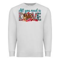Dove Grey all you need is love Premium Sweatshirt - NancyCooperArtShop