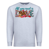 Heather Grey all you need is love Premium Sweatshirt - NancyCooperArtShop