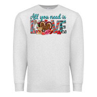 Oatmeal Heather all you need is love Premium Sweatshirt - NancyCooperArtShop