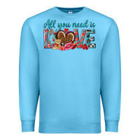 Ocean Blue all you need is love Premium Sweatshirt - NancyCooperArtShop