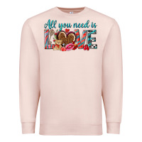 Pale Pink all you need is love Premium Sweatshirt - NancyCooperArtShop