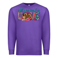Purple all you need is love Premium Sweatshirt - NancyCooperArtShop