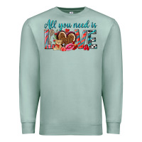 Seafoam all you need is love Premium Sweatshirt - NancyCooperArtShop