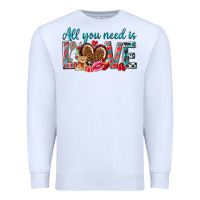 White all you need is love Premium Sweatshirt - NancyCooperArtShop