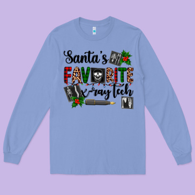 Santa's Favorite X Ray Tech Long Sleeve Tee Designed By Adodesignshop