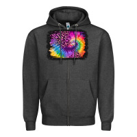 Charcoal Heather tie dye leopard glitter background Zipper Hoodie - Jasminsmagicworld