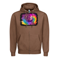 Chestnut tie dye leopard glitter background Zipper Hoodie - Jasminsmagicworld