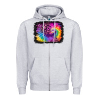 Heather Grey tie dye leopard glitter background Zipper Hoodie - Jasminsmagicworld