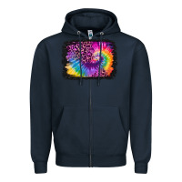 Navy tie dye leopard glitter background Zipper Hoodie - Jasminsmagicworld
