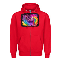 Red tie dye leopard glitter background Zipper Hoodie - Jasminsmagicworld