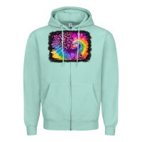 Seafoam tie dye leopard glitter background Zipper Hoodie - Jasminsmagicworld