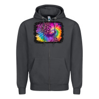 Smoke tie dye leopard glitter background Zipper Hoodie - Jasminsmagicworld