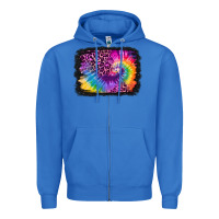 True Royal tie dye leopard glitter background Zipper Hoodie - Jasminsmagicworld