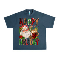 Midnight Navy happy holiday santa claus christmas Urban Heavy Tee - FaDigitalArtStudio