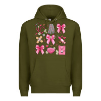 Army Green coquette bow nurse Premium Hoodie - Artiststas