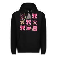 Black coquette bow nurse Premium Hoodie - Artiststas
