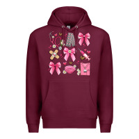 Burgundy coquette bow nurse Premium Hoodie - Artiststas