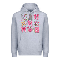 Heather Grey coquette bow nurse Premium Hoodie - Artiststas