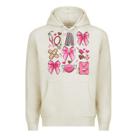 Oatmeal Heather coquette bow nurse Premium Hoodie - Artiststas