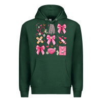 Sports Green coquette bow nurse Premium Hoodie - Artiststas