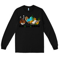 Black peace love  bullskull Long Sleeve Tee - AdoDesignShop
