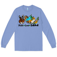 Colony Blue peace love  bullskull Long Sleeve Tee - AdoDesignShop