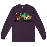 Plum peace love  bullskull Long Sleeve Tee - AdoDesignShop