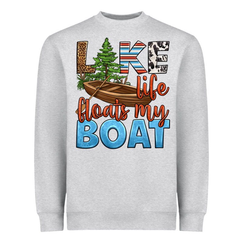 Lake Life Floats My Boat Heavyweight Sweatshirt by HRA Design Shop | Teevron