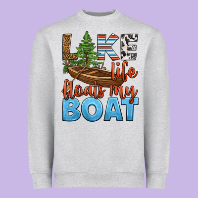 Lake Life Floats My Boat Heavyweight Sweatshirt Designed By Hra Design Shop