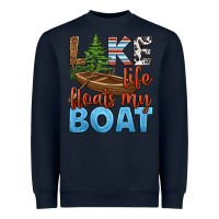 Navy lake life floats my boat Heavyweight Sweatshirt - HRA Design Shop
