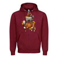 Burgundy farm animals stack Zipper Hoodie - LillyAllenDesigns