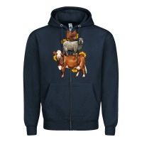 Navy farm animals stack Zipper Hoodie - LillyAllenDesigns
