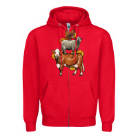 Red farm animals stack Zipper Hoodie - LillyAllenDesigns