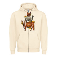 Sandshell farm animals stack Zipper Hoodie - LillyAllenDesigns