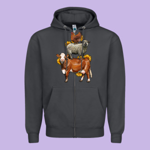 Farm Animals Stack Zipper Hoodie Designed By Lillyallendesigns