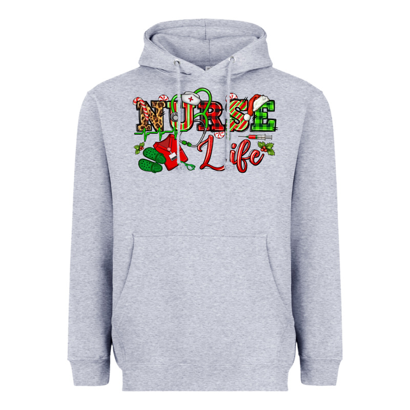 Nurse Life Christmas Heavyweight Hoodie by NancyCooperArtShop | Teevron