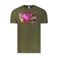 Vintage Olive peace love makeup Vintage Tee - RacoonDesign
