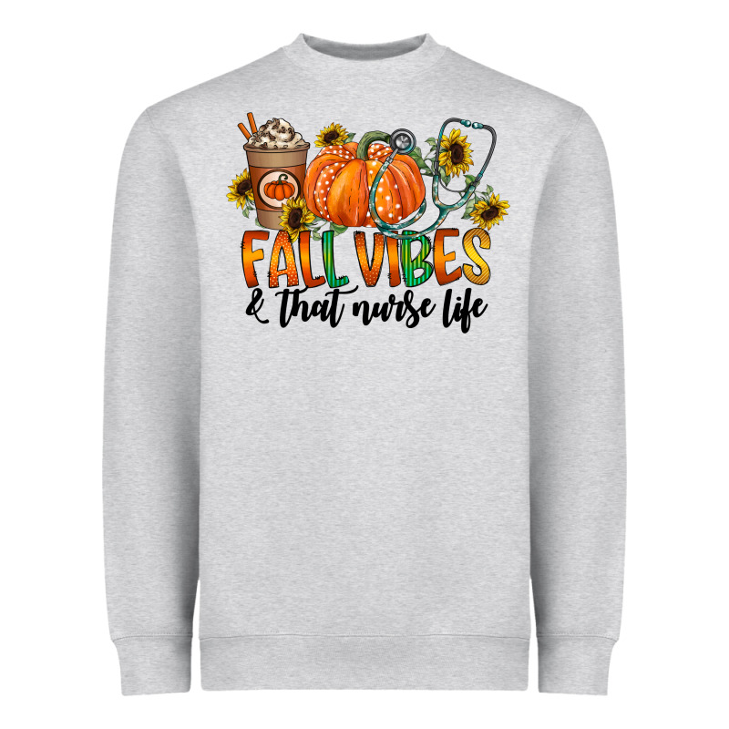 Fall Vibes And That Nurse Life Heavyweight Sweatshirt by CowhideDigitalArt | Teevron