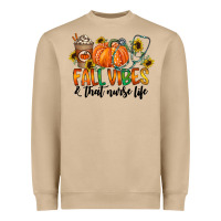 Mushroom fall vibes and that nurse life Heavyweight Sweatshirt - CowhideDigitalArt