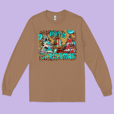 Merry Christmas Long Sleeve Tee Designed By Jahusdesignshop